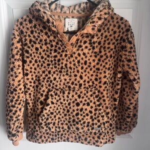 Billabong Kids' Fleece Hoodie with Leopard Pattern - Tan and Black